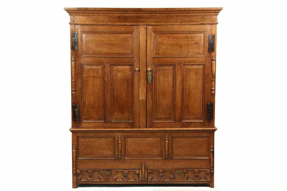 Appraisal: LARGE ENGLISH OAK WARDROBE - th c English Golden Oak