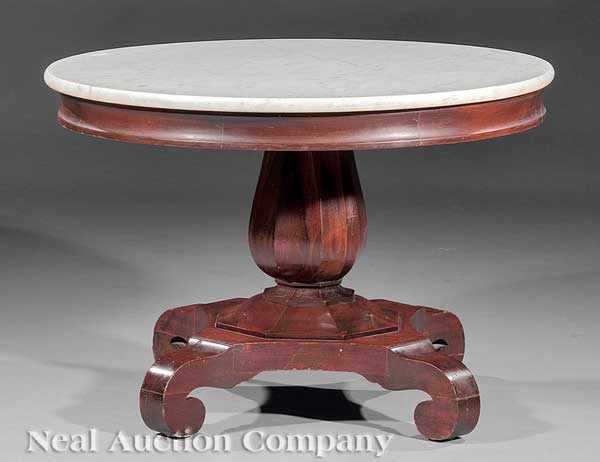 Appraisal: An American Classical Revival Carved Mahogany Low Table late th