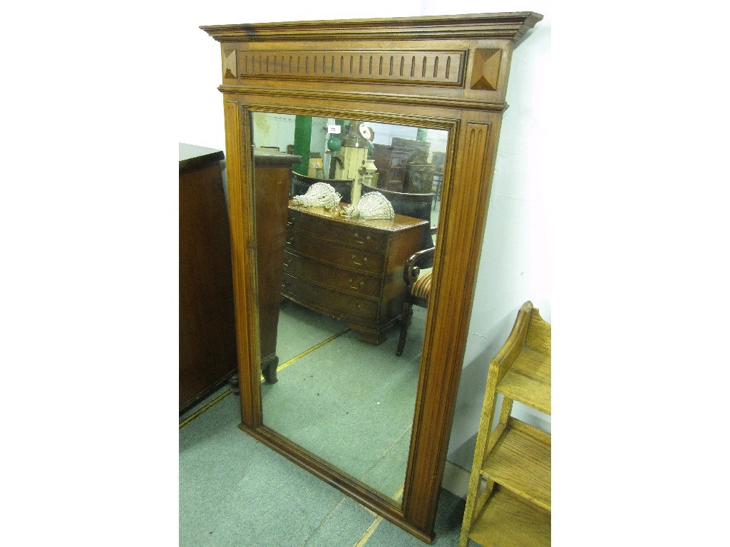 Appraisal: Walnut framed console mirror