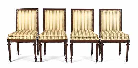 Appraisal: A Set of Eight Louis XVI Style Dining Chairs comprising