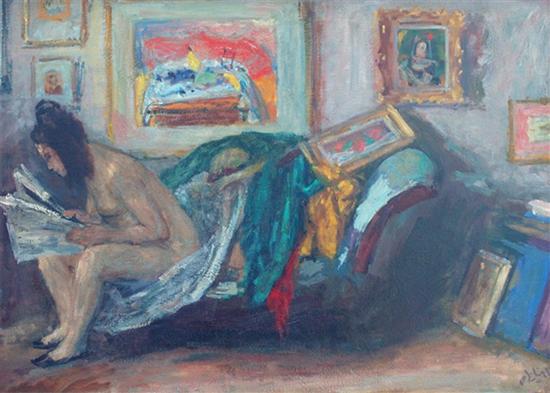 Appraisal: Robert Philipp New York - NUDE IN STUDIO oil on