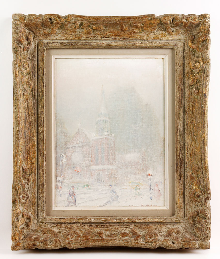 Appraisal: - Berthelsen Winter Street Scene New York O CB Johann