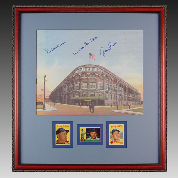 Appraisal: FRAMED BROOKLYN DODGERS AUTOGRAPHS Duke Snyder Dick Williams and Johnny