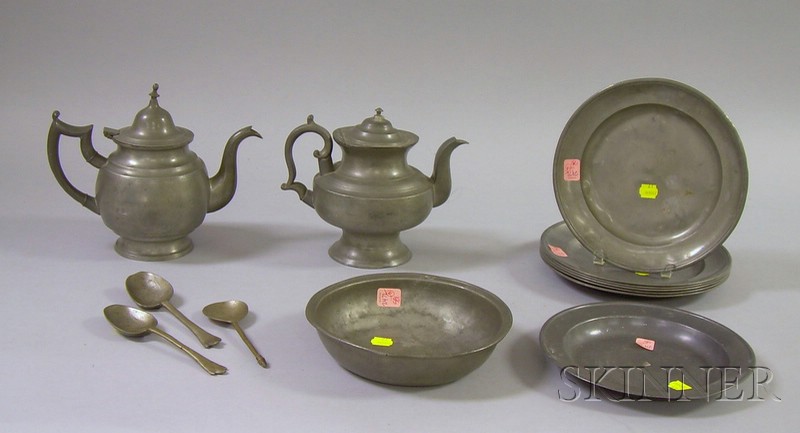 Appraisal: Thirteen Pieces of Assorted Pewter Tableware including a Danforth Boardman