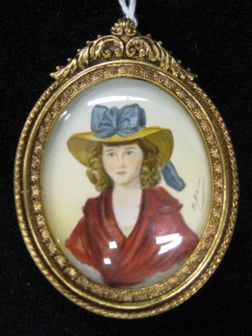 Appraisal: Miniature on Ivory of Princess Marie oval x French dore