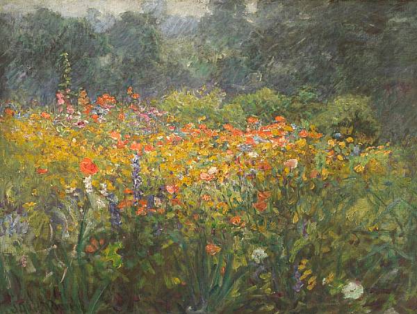 Appraisal: John Ottis Adams American - A Country Garden signed 'J