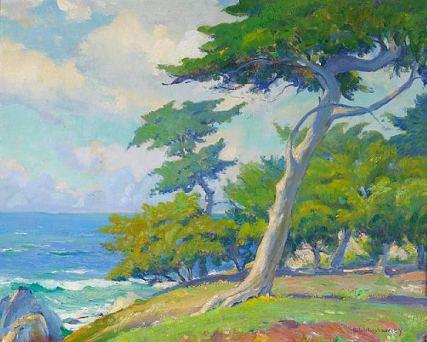 Appraisal: Abel George Warshawsky American - Coastal cypress on a sunny