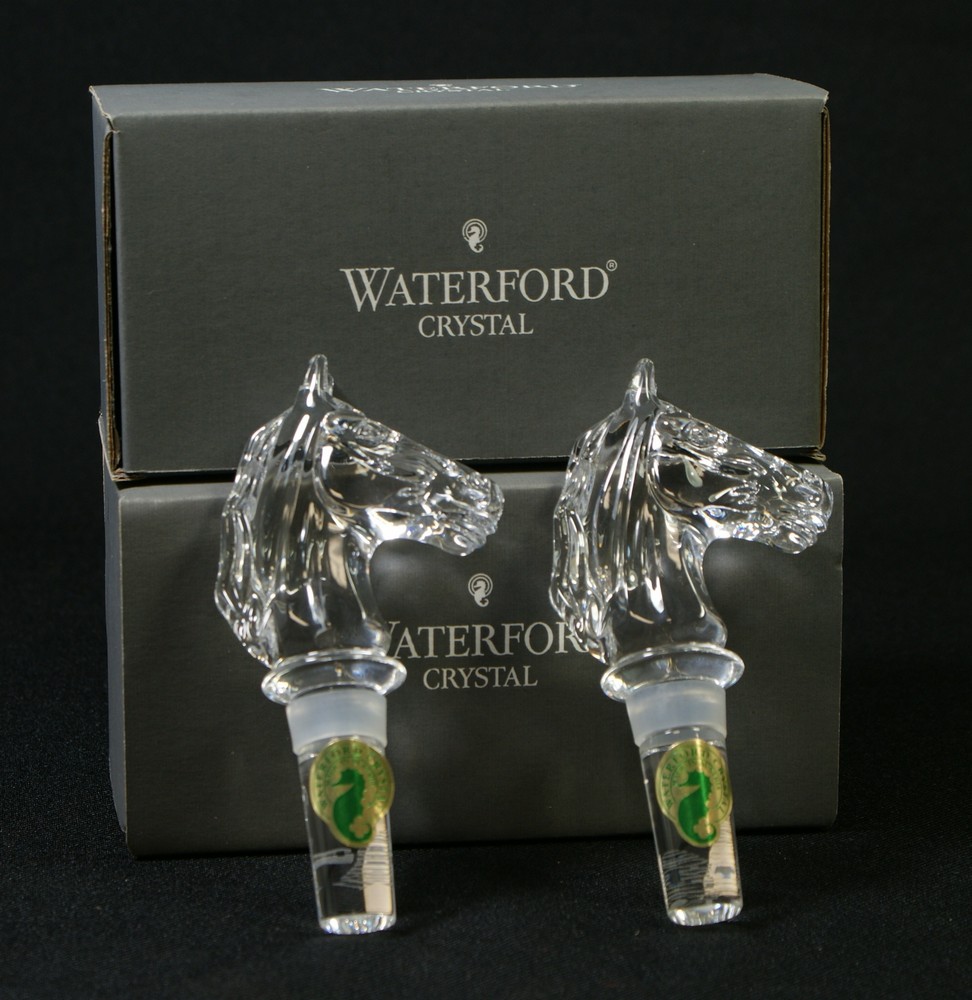 Appraisal: Waterford Crystal horse head bottle stoppers tall with original boxes