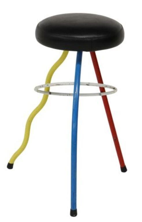 Appraisal: Memphis style Duplex stool attributed to Javier Mariscal Spanish b