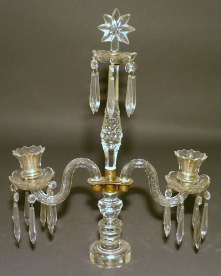 Appraisal: Crystal candelabra h x w