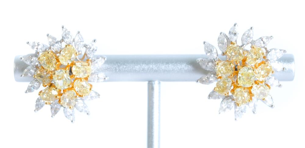 Appraisal: PAIR K W YG CTW DIAMOND EARRINGSPair of K yellow