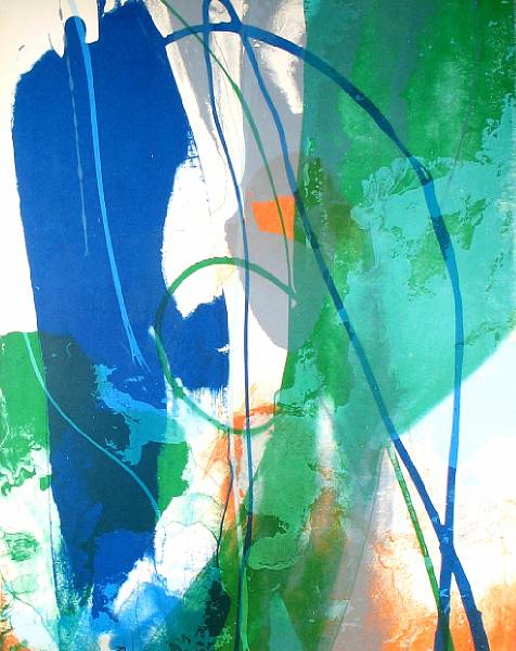 Appraisal: Paul Jenkins American born Untitled Abstract Composition Lithograph printed in