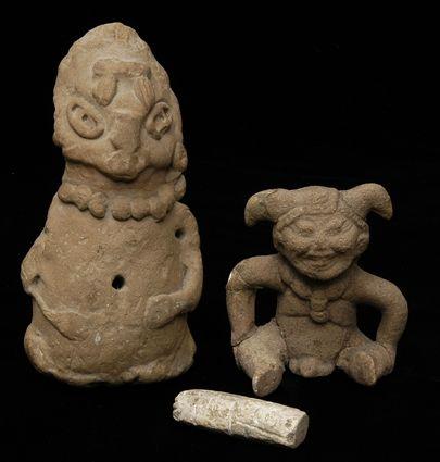 Appraisal: Two Pre-Columbian Figures together with a Veracruz Fragment