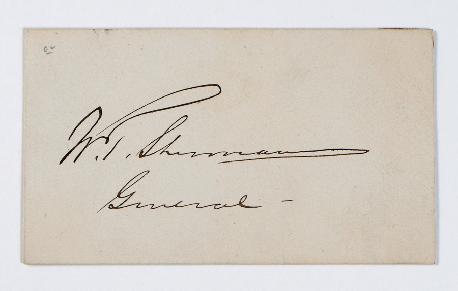 Appraisal: GENERAL WILLIAM T SHERMAN CLIP AUTOGRAPH Signed '' x ''