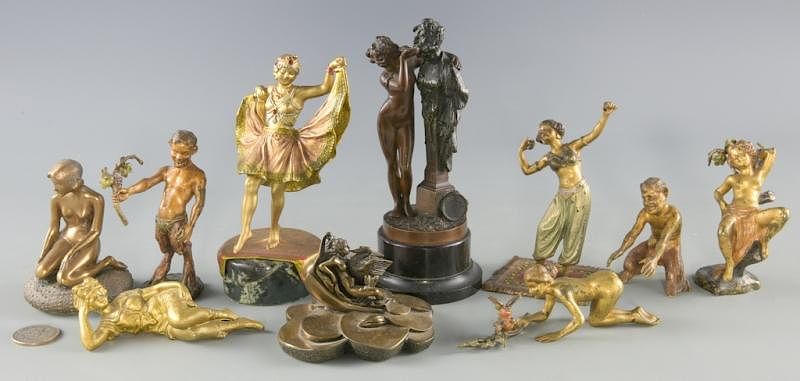 Appraisal: Miniature Bronzes inc Bergman A collection of ten miniature bronze