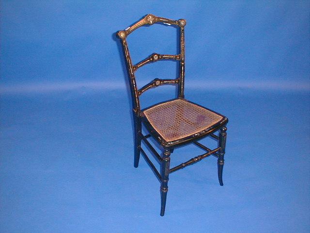 Appraisal: A Victorian papier mach and mother-of-pearl bedroom chair