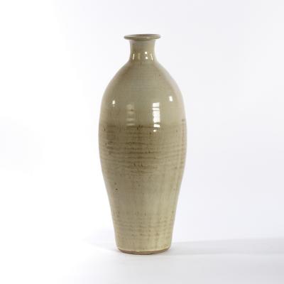 Appraisal: Paul Barron British - a tall bottle vase of ribbed