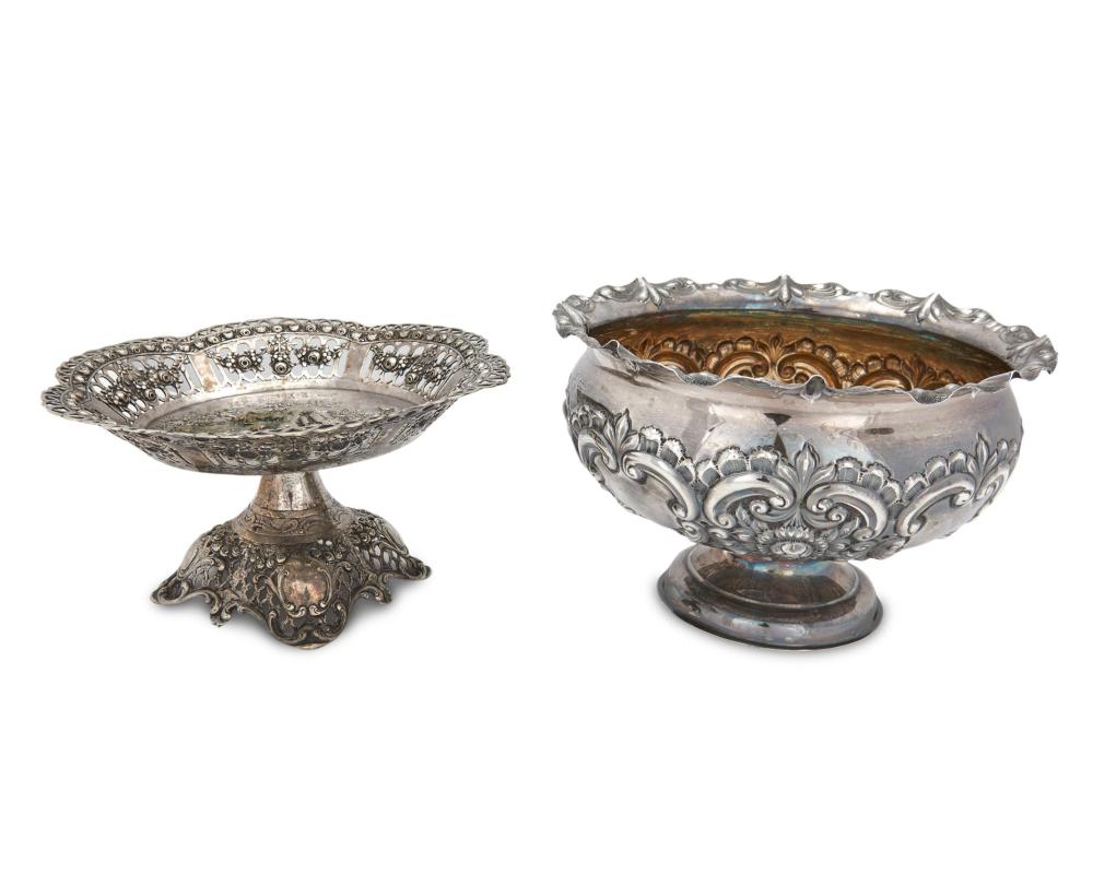 Appraisal: Two silver table items Late th early th Century One