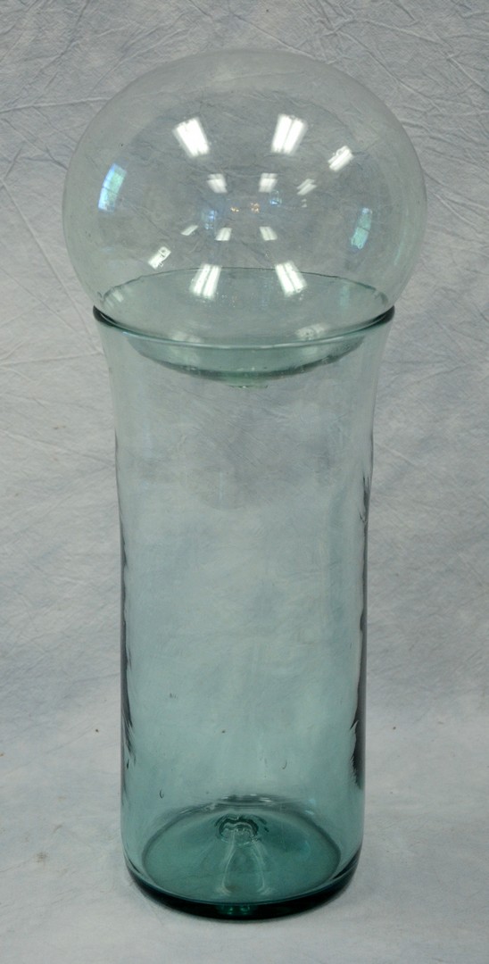 Appraisal: Clevenger Glass Storage Jar and Witch's Ball Cover Clayton NJ