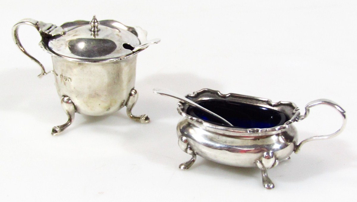 Appraisal: A harlequin silver cruet pair comprising mustard pot by Robert