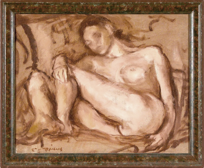 Appraisal: Charles Whitfield Richards American New Orleans - Recumbent Nude oil