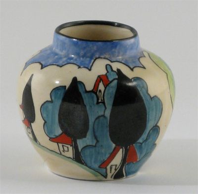 Appraisal: May Avenue' a rare Clarice Cliff Bizarre miniature vase probably