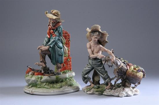 Appraisal: TWO TIZIANO GALLI PORCELAIN FIGURAL GROUPS Capodimonte th century each