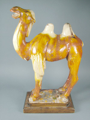 Appraisal: Sancai glazed pottery figure of a Bactarian camel with it's