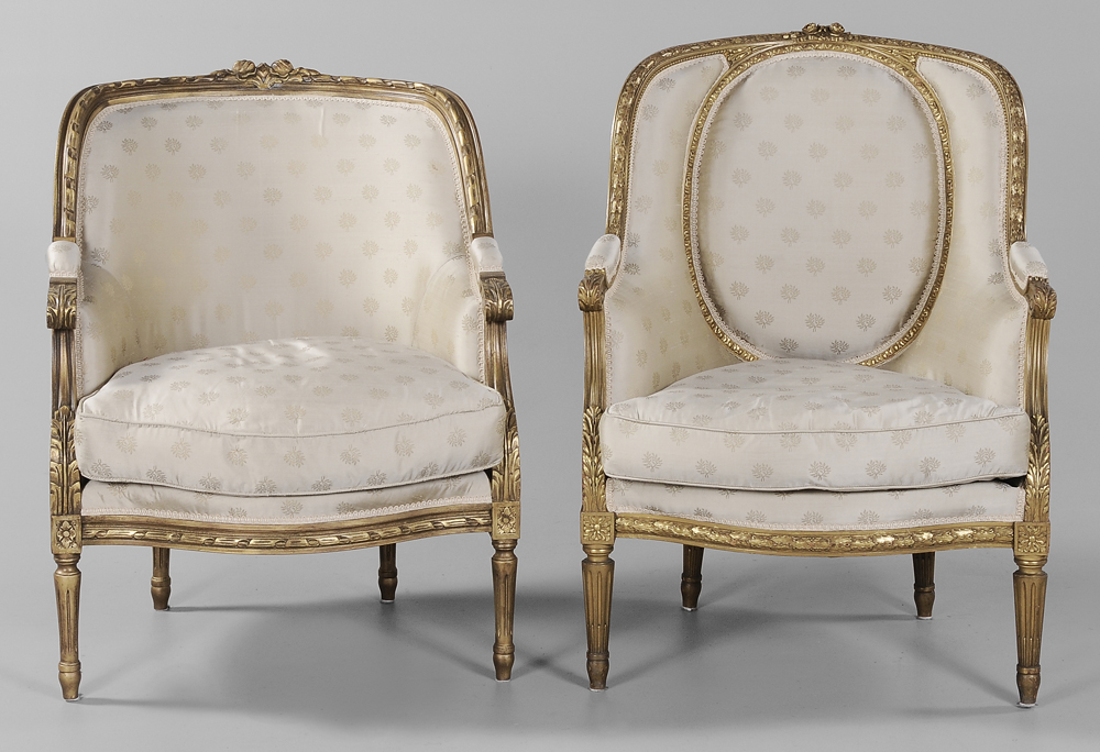 Appraisal: Two Similar Louis XVI Style Berg res French one probably