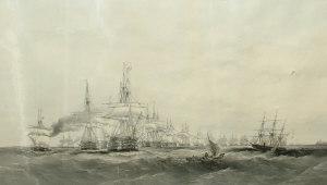 Appraisal: Thomas Goldsworth Dutton d - English Fleet Entering the Great