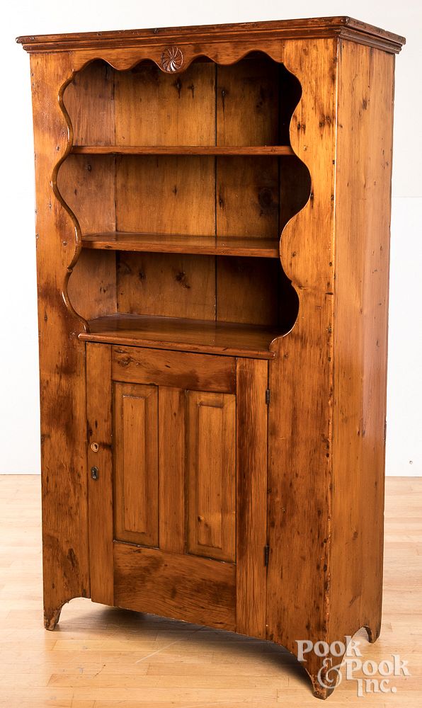 Appraisal: Pine cupboard th c Pine cupboard th c h w