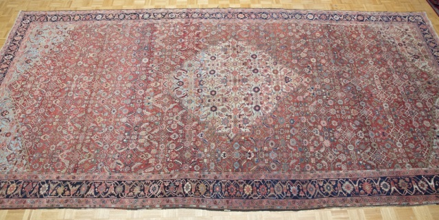 Appraisal: Ca Persian Heriz Carpet Natural dyes Turkish knotting knots per