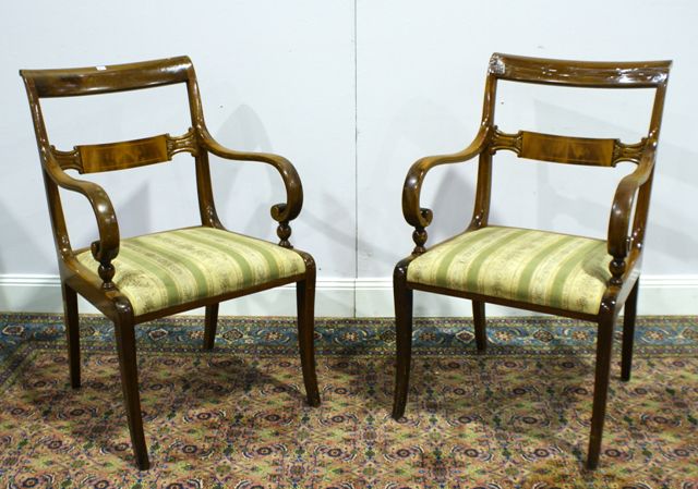 Appraisal: A pair of Swedish stained beech and upholstered armchairs th