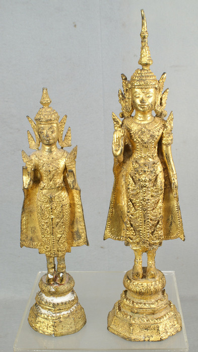 Appraisal: Thai gilt bronze standing Buddhas measuring other tall th c