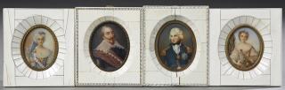 Appraisal: Group of Four Miniature Portraits th c two of noblemen