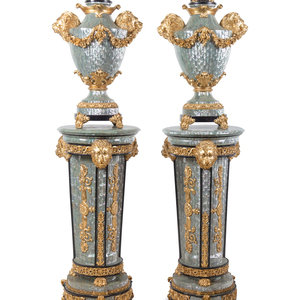 Appraisal: A Pair of Neoclassical Style Gilt Composite and Abalone Veneered