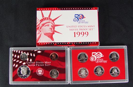 Appraisal: Silver Proof Set Contains five silver state quarters Very scarce