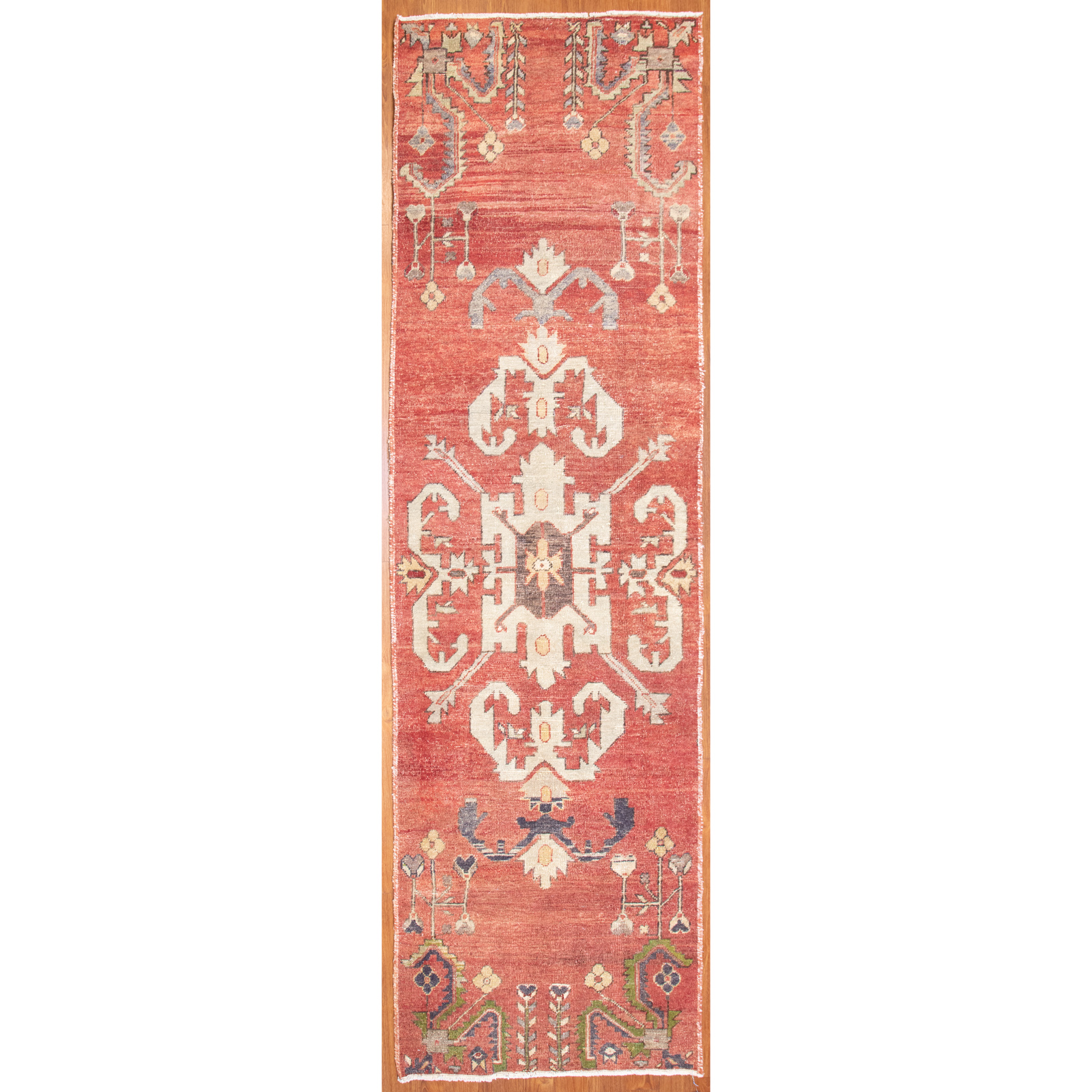 Appraisal: SEMI-ANTIQUE OUSHAK RUNNER TURKEY X Second quarter- th century hand-knotted