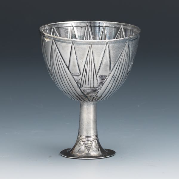 Appraisal: STERLING SILVER LOTUS CUP x Sterling silver lotus form cup