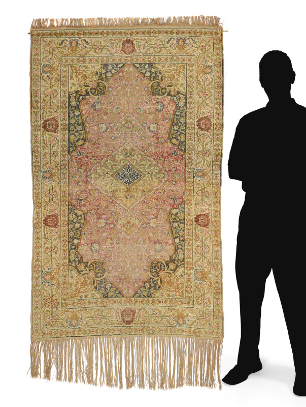 Appraisal: SEMI-ANTIQUE TURKISH KAYSERI HAND KNOTTED SILK RUG ' '' x