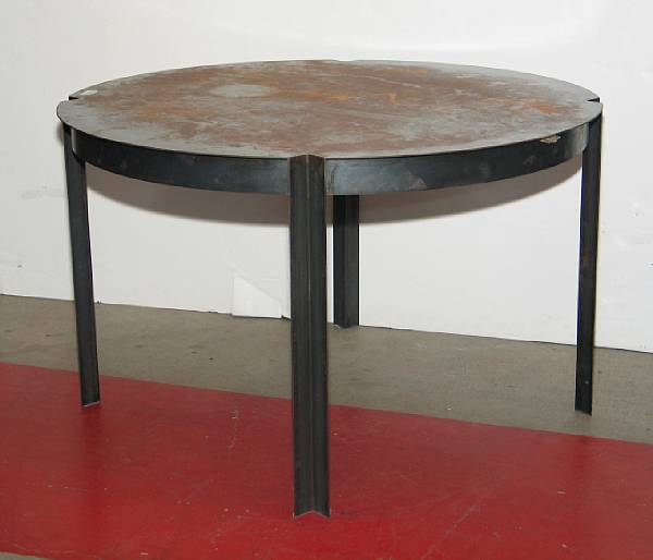 Appraisal: A Contemporary steel center table late th century height in