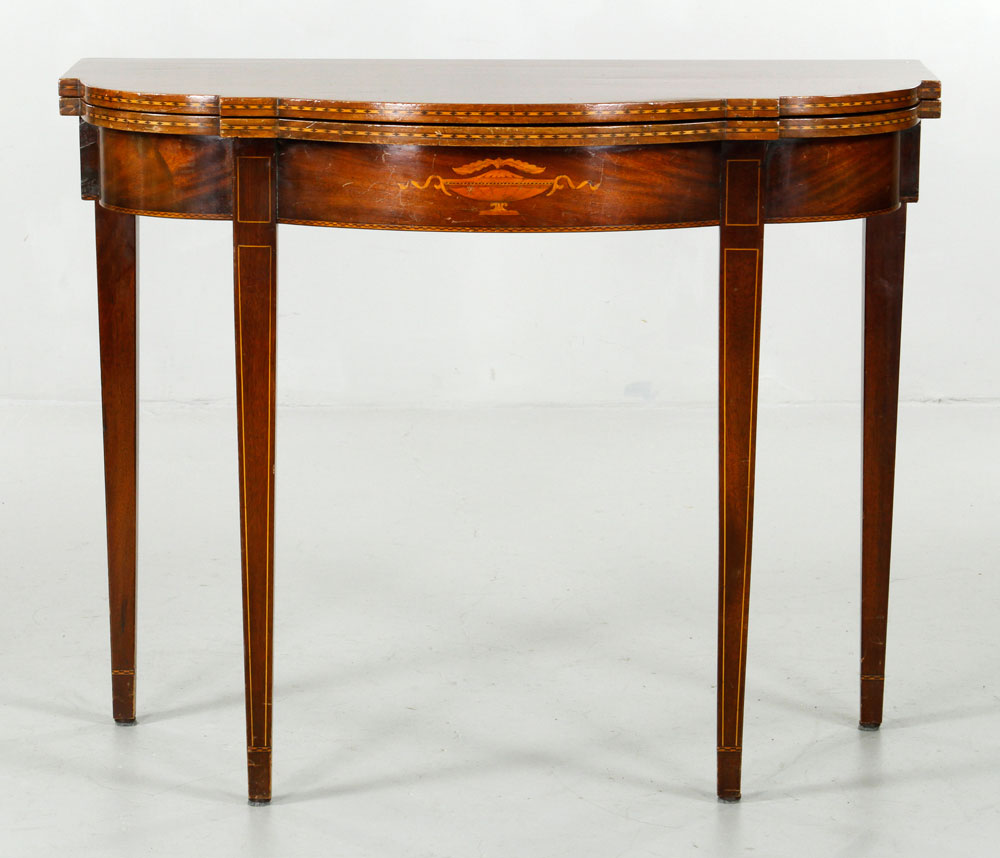 Appraisal: - Hepplewhite Style Card Table Hepplewhite style card table mahogany