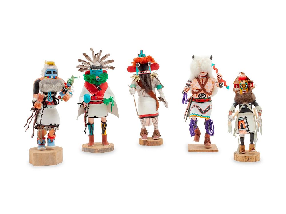 Appraisal: Five Contemporary Hopi Kachinas Four Contemporary Hopi Kachinas Five Contemporary