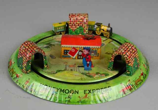 Appraisal: Honeymoon Express Litho Tin Train in Original BoxColorful litho tin