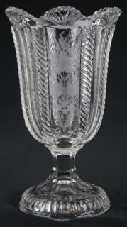 Appraisal: th c pattern molded celery vase clear cable pattern pressed