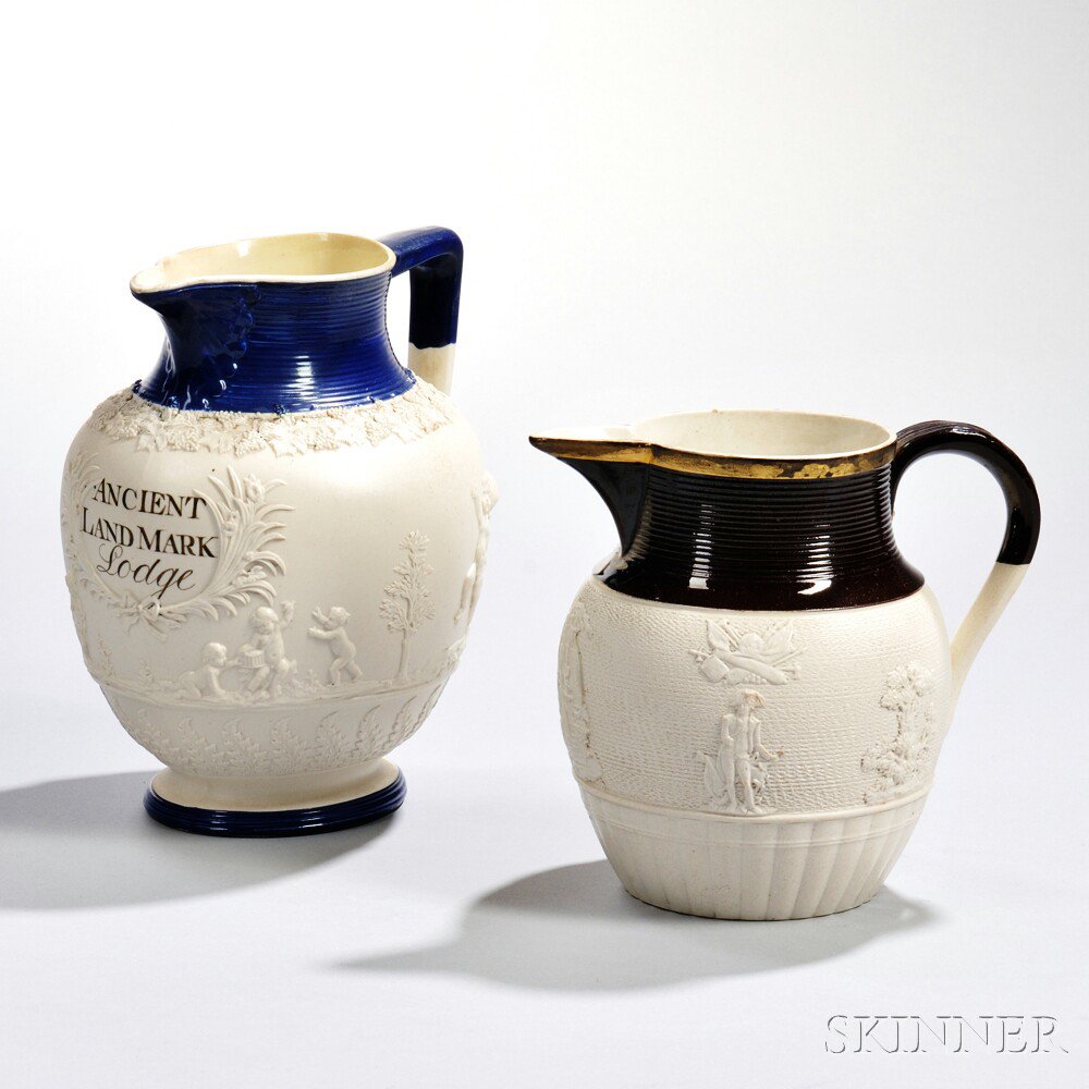 Appraisal: Two English Stoneware Jugs early th century a T J