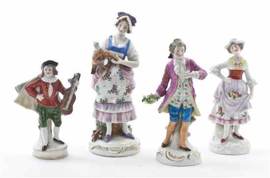 Appraisal: A Collection of Sitzendorf Porcelain Figures comprising two ladies and