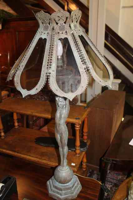 Appraisal: AN ART DECO STYLE TALL TABLE LANTERN in the form