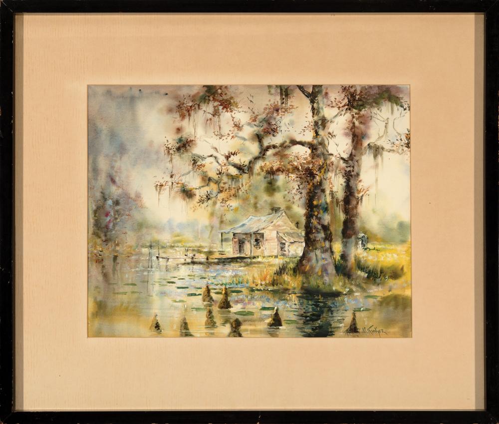 Appraisal: Robert Malcolm Rucker American Louisiana - Cabin on the Bayou