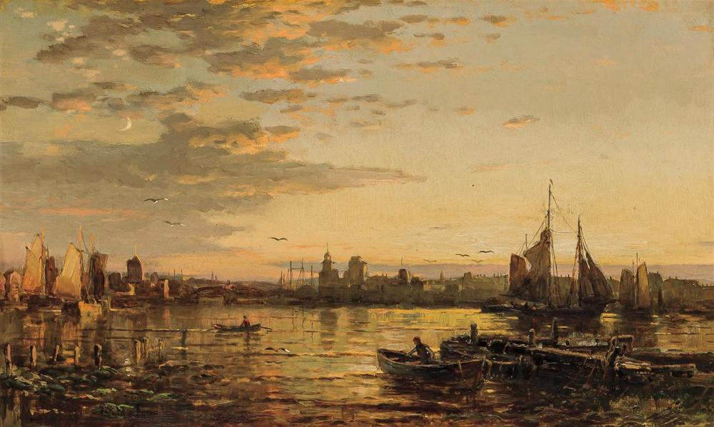 Appraisal: GEORGE HERBET McCORD American - Twilight on the Harlem oil